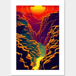 Sunset in a Dazzling Canyon Posters and Art